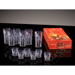  Набор 12 предметов «Изящная ветвь дымка»  (6 стаканов + 6 стопок)